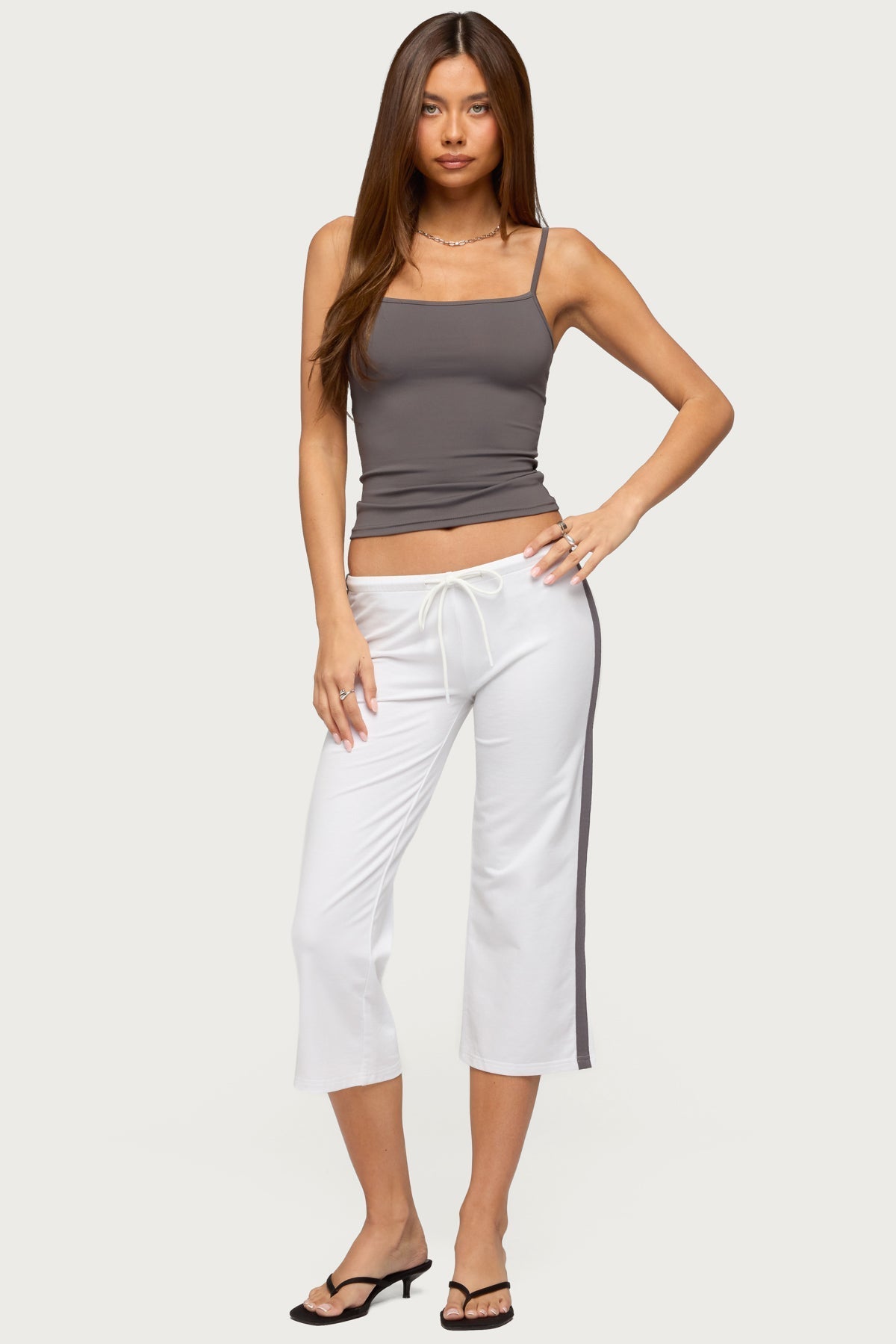 Milene Contrast French Terry Capri Trousers