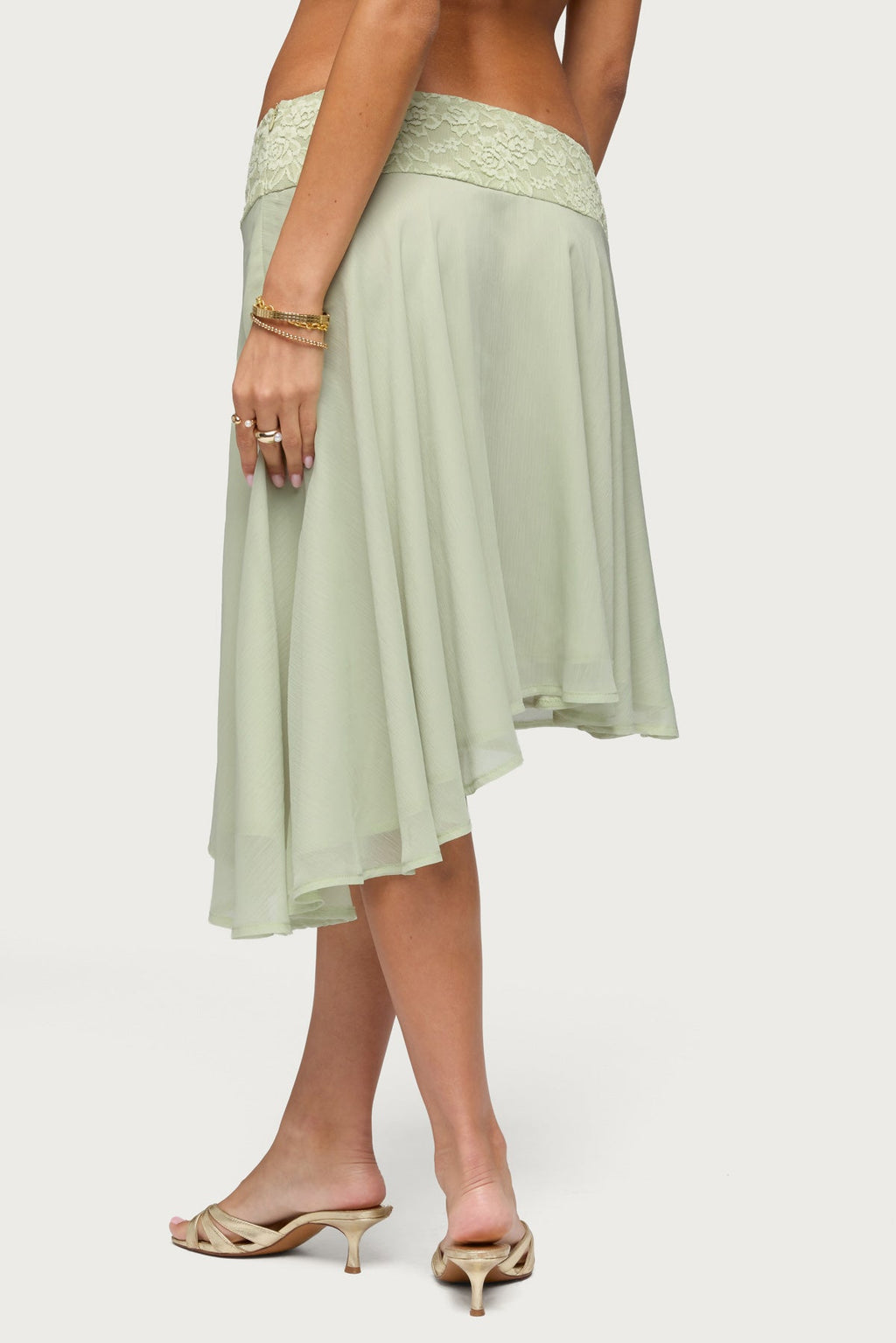 Evia Lacey Asymmetric Midi Skirt