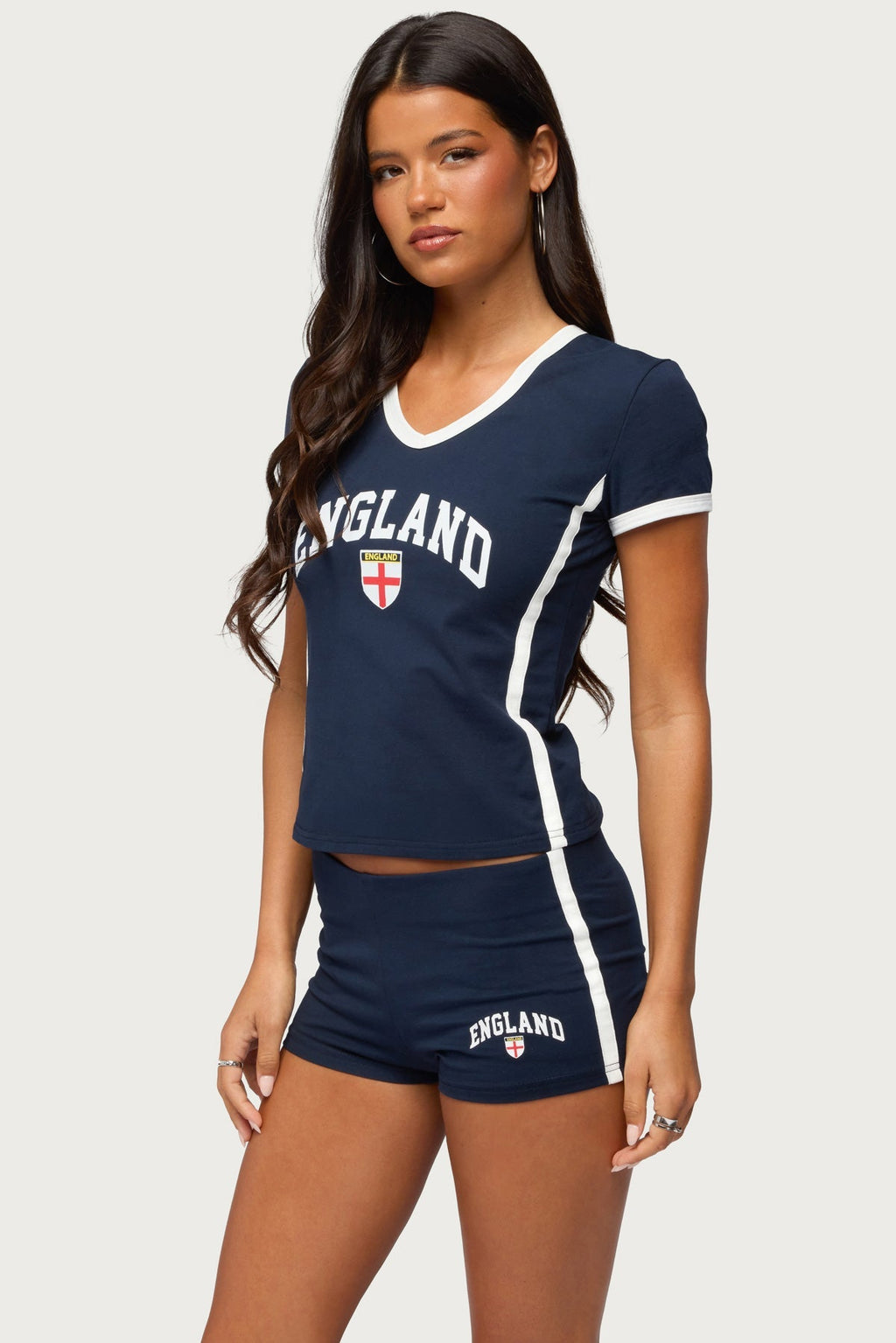 England Girl V Neck T Shirt