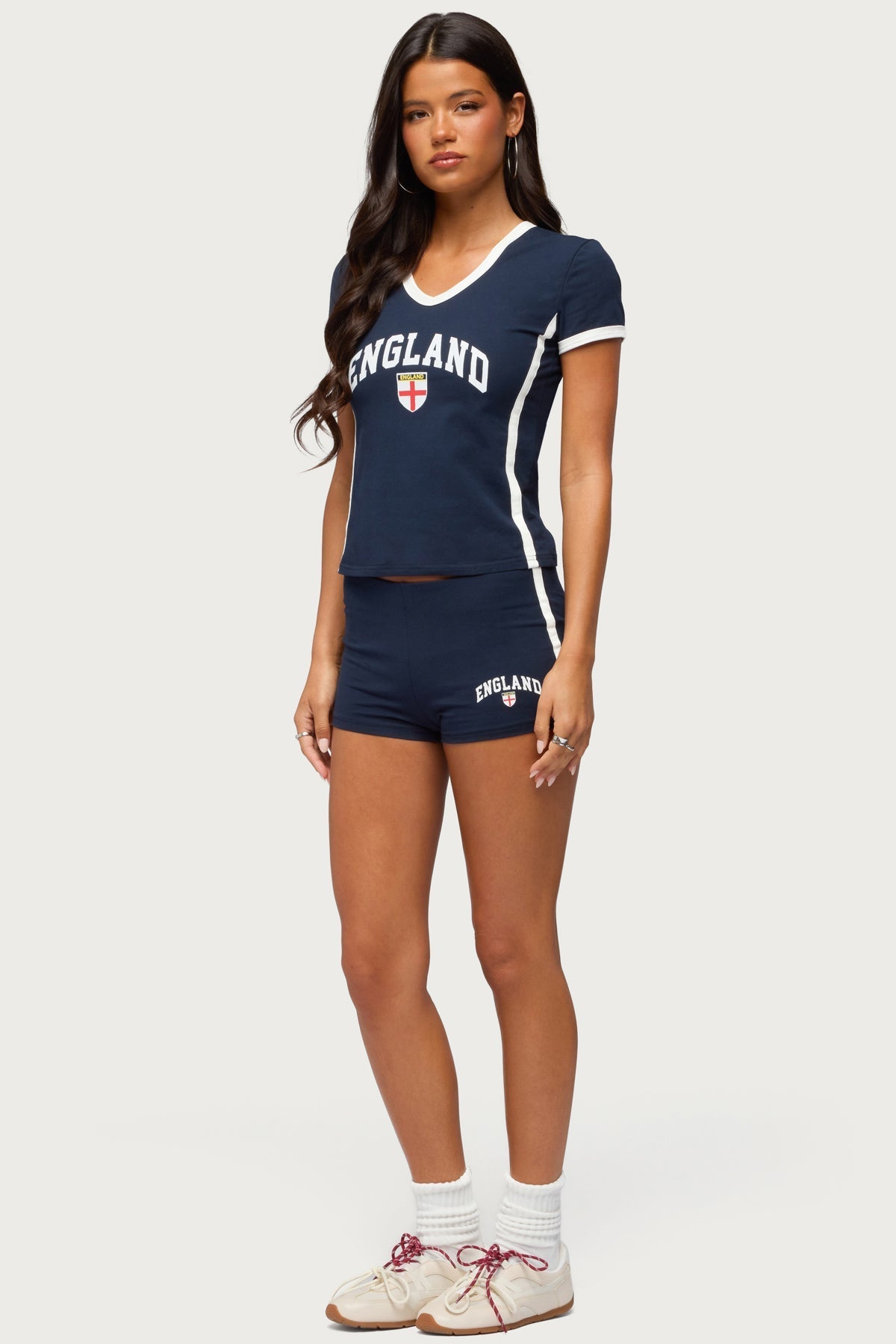England Girl V Neck T Shirt